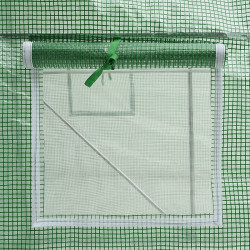 Sera solar pentru gradina 10x3x2 m, tip tunel, 14 ferestre cu plasa anti-insecte, 1 usa rulanta