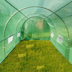 Sera solar pentru gradina 10x3x2 m, tip tunel, 14 ferestre cu plasa anti-insecte, 1 usa rulanta