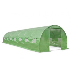 Sera solar pentru gradina 10x3x2 m, tip tunel, 14 ferestre cu plasa anti-insecte, 1 usa rulanta