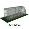 Solar pentru gradina, 6x1,5x2 m, 5 ferestre, intrare dubla, folie PE, filtru UV4
