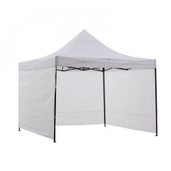 Cort de gradina 3x3 m, pavilion 3 pereti, inaltime reglabila, cadru otel, alb