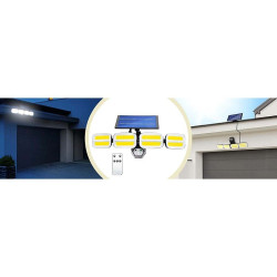 Proiector solar LED 20W, 3 programe iluminare, senzor miscare, telecomanda, IP65