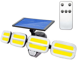 Proiector solar LED 20W, 3 programe iluminare, senzor miscare, telecomanda, IP65