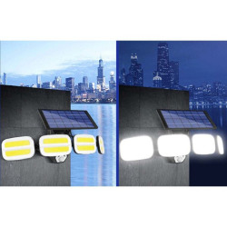Proiector solar LED 20W, 3 programe iluminare, senzor miscare, telecomanda, IP65