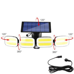 Proiector solar LED 20W, 3 programe iluminare, senzor miscare, telecomanda, IP65
