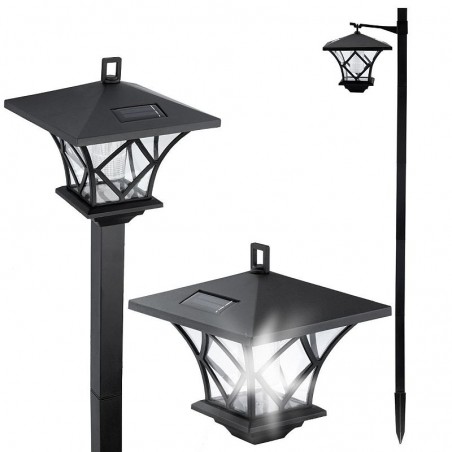 Felinar solar LED, inaltime 138 cm, alb rece, 12 lm, IP44