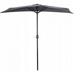 Parasolar tip umbrela cu manivela, diametru 270 cm, forma semicerc, montare pe perete, otel