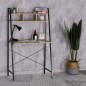 Birou stil industrial 142x84x47 cm, biblioteca 2 rafturi, structura otel Birou stil industrial 142x84x47 cm, biblioteca 2 rafturi, structura otel