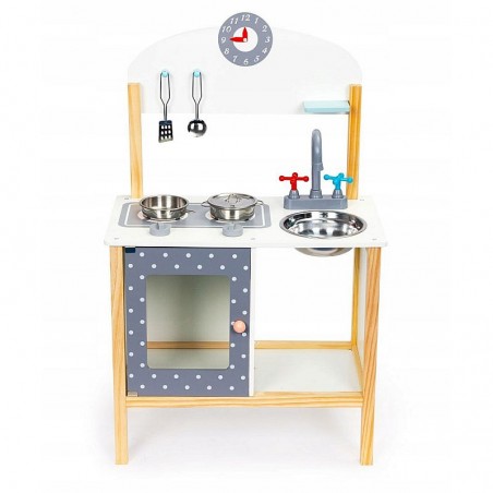 Bucatarie din lemn pentru copii, 5 accesorii gatit incluse, 86 x 29,5 x 53,5 cm