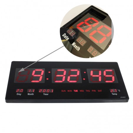 Ceas digital perete, afisaj LED, ora 12/24, calendar, RESIGILAT
