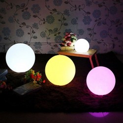 Lampa solara gradina LED RGB, glob diametru 30 cm, reincarcabila USB, telecomanda