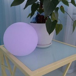 Lampa solara gradina LED RGB, glob diametru 30 cm, reincarcabila USB, telecomanda