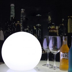 Lampa solara gradina LED RGB, glob diametru 30 cm, reincarcabila USB, telecomanda