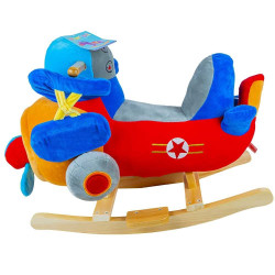 Balansoar pentru bebelusi, tip Avion, lemn si plus, 60x34x45 cm