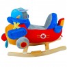 Balansoar pentru bebelusi, tip Avion, lemn si plus, 60x34x45 cm