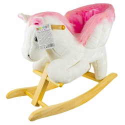 Balansoar Calut Roz pentru bebelusi, 60x34x45 cm, efecte muzicale, centuri siguranta