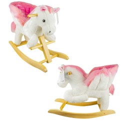 Balansoar Calut Roz pentru bebelusi, 60x34x45 cm, efecte muzicale, centuri siguranta