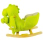 Balansoar Dinozaur muzical pentru copii, 60x34x45 cm, leagan centura siguranta