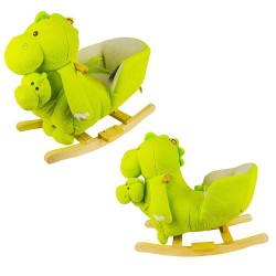 Balansoar Dinozaur muzical pentru copii, 60x34x45 cm, leagan centura siguranta
