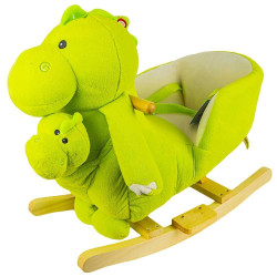 Balansoar Dinozaur muzical pentru copii, 60x34x45 cm, leagan centura siguranta