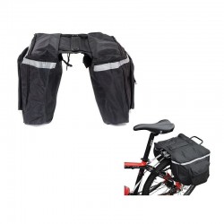 Geanta bicicleta, pentru portbagaj, 4 compartimente, fixare velcro, reflectorizanta