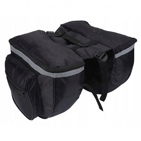 Geanta bicicleta, pentru portbagaj, 4 compartimente, fixare velcro, reflectorizanta