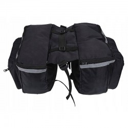 Geanta bicicleta, pentru portbagaj, 4 compartimente, fixare velcro, reflectorizanta