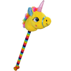 Unicorn pentru calarit, suport tija si rotile, sunete muzicale, 80 cm