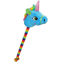 Unicorn pentru calarit, suport tija si rotile, sunete muzicale, 80 cm