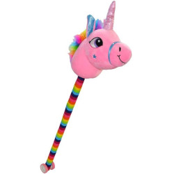 Unicorn pentru calarit, suport tija si rotile, sunete muzicale, 80 cm