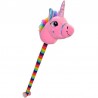 Unicorn pentru calarit, suport tija si rotile, sunete muzicale, 80 cm