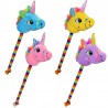 Unicorn pentru calarit, suport tija si rotile, sunete muzicale, 80 cm