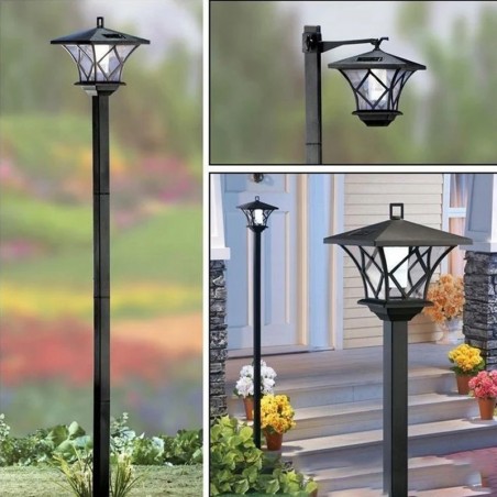 Felinar solar LED, inaltime 138 cm, alb rece, 12 lm, IP44