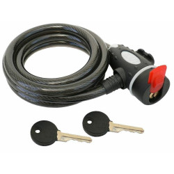 Cablu antifurt bicicleta, lungime 150 cm, 2 chei, capac silicon