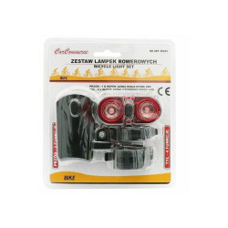 Set far si stop LED pentru bicicleta, 3 moduri iluminare, coliere de fixare