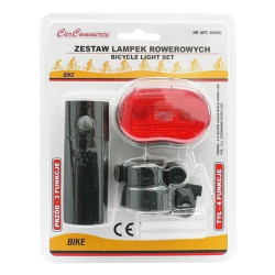 Kit far si stop pentru bicicleta, LED, 3 moduri iluminare, fixare colier reglabil