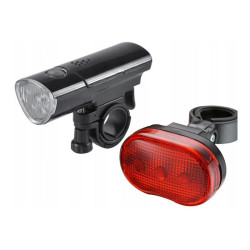 Kit far si stop pentru bicicleta, LED, 3 moduri iluminare, fixare colier reglabil
