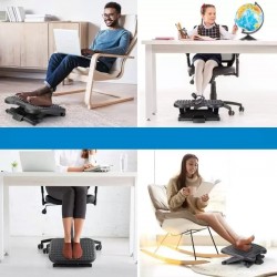 Suport ergonomic pentru picioare, role masaj, 3 trepte inaltime, suprafata anti-derapanta