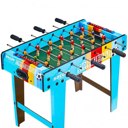 Masa de fotbal cu 18 jucatori, 2 mingi, tabele marcaj, 60,5x54,5x30,5 cm, din lemn multicolor