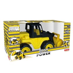 Jucarie buldozer cu excavator, 39 x 122,5 x 38 Cm, galben/negru