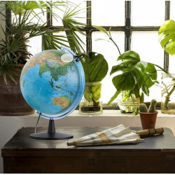 Glob pamantesc iluminat, diametru 40 cm, harta fizica si politica, cartografie limba romana
