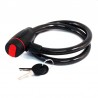 Cablu antifurt bicicleta, lungime 150 cm, 2 chei, capac silicon