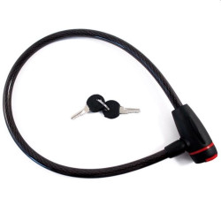 Cablu antifurt bicicleta, lungime 150 cm, 2 chei, capac silicon