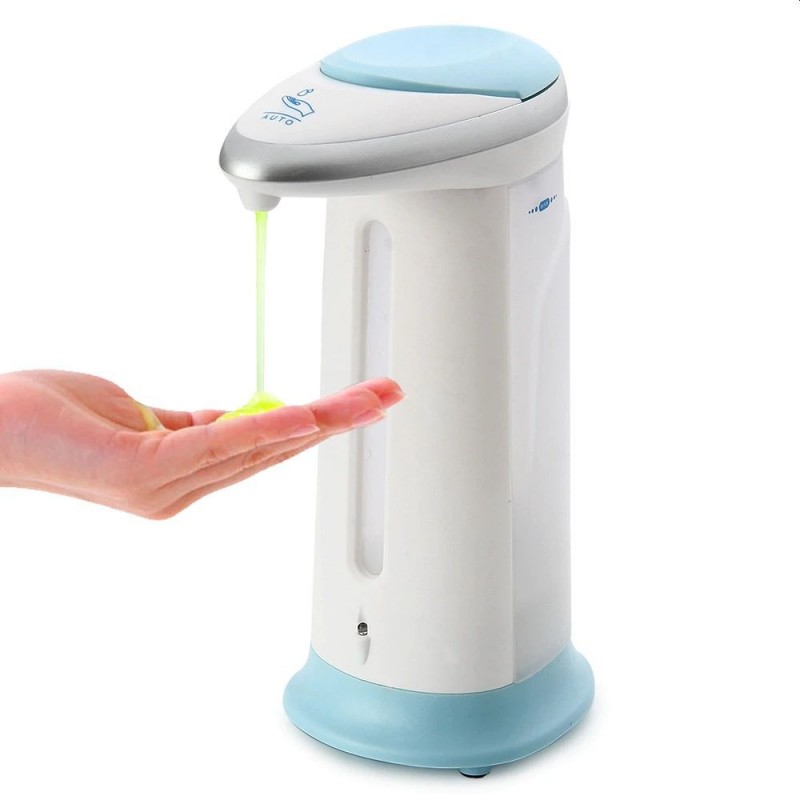 Dozator cu senzor pentru sapun lichid, rezervor 400 ml, iluminat LED, baterii, resigilat Dozator cu senzor pentru sapun lichid, rezervor 400 ml, iluminat LED, baterii, resigilat