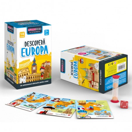 Joc educativ, 56 cartonase Descopera Europa, 7 ani +