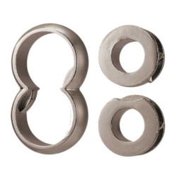 Puzzle metalic, format Infinity, 3 piese argintii, dificultate sporita