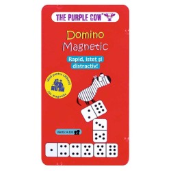 Joc interactiv copii, Domino magnetic, cutie metalica