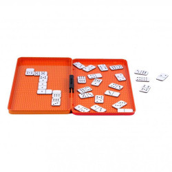 Joc interactiv copii, Domino magnetic, cutie metalica