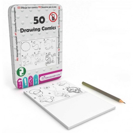 Deseneaza in sase pasi, joc cu 50 de provocari distractive, diferite nivele, creion desen