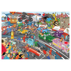 Puzzle 1000 piese, Cursa nebuna, multicolor
